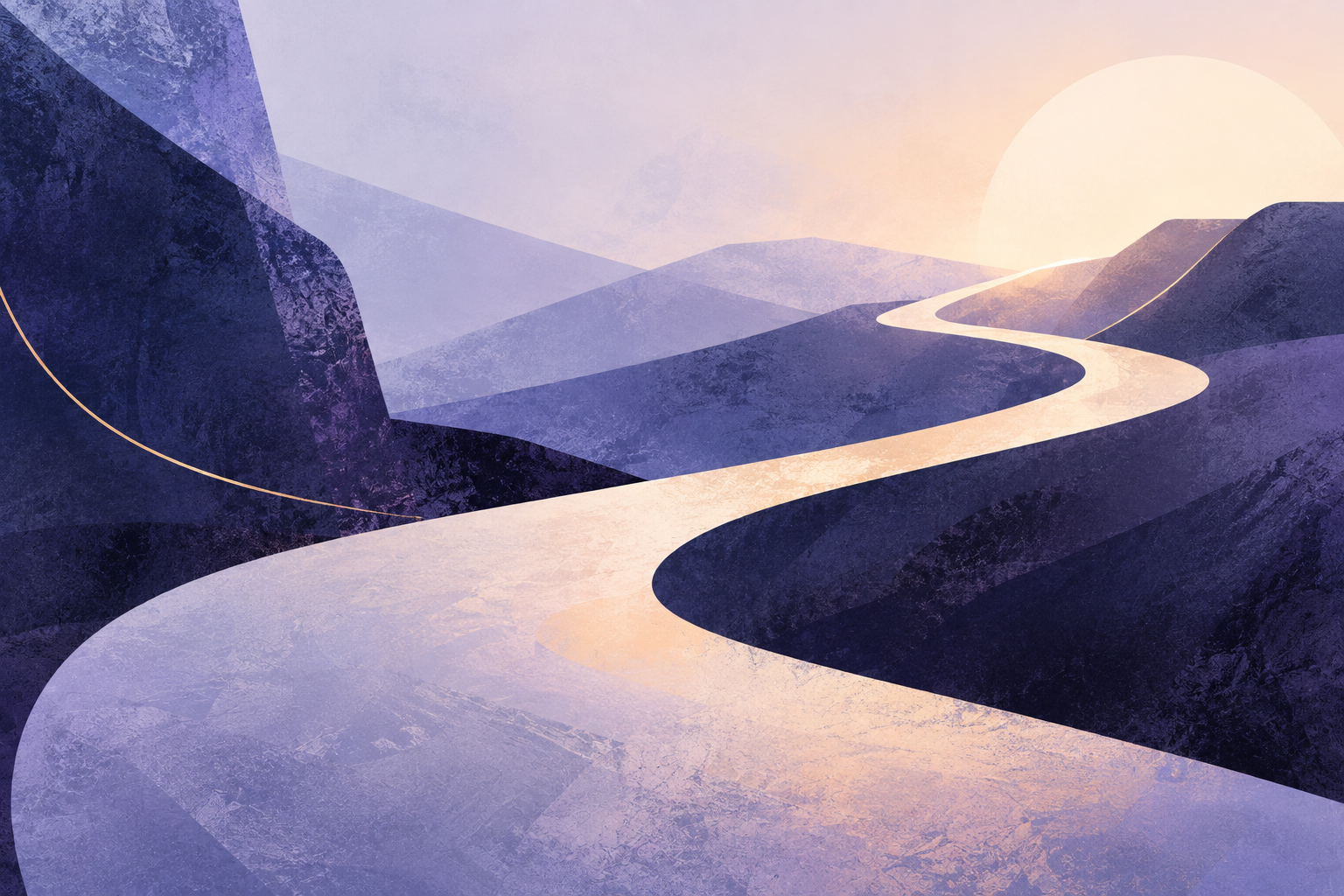 Abstract winding path representing gradual change and new possibilities